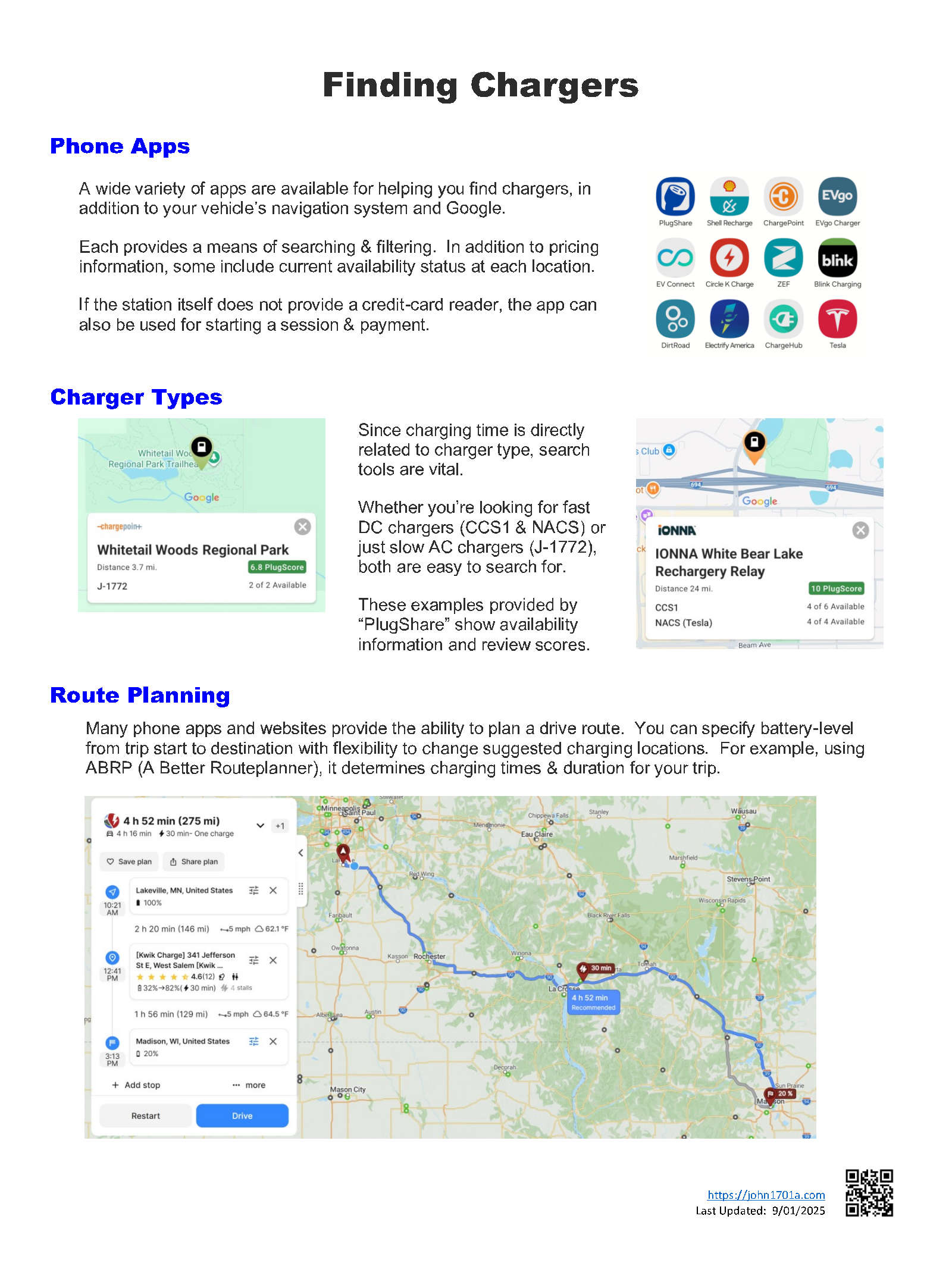 Plug-In Vehicle: Finding Chargers